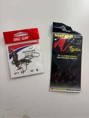 Black Baitholder Hooks Size 6 - 16 Pack